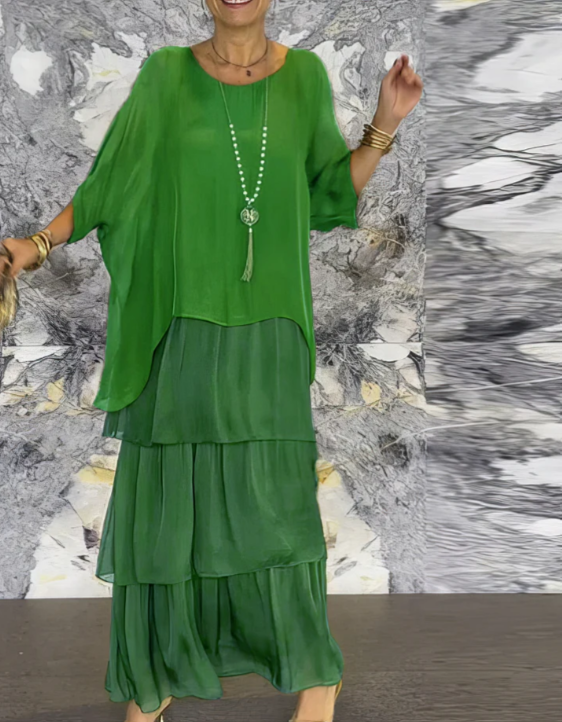 CAROLINE ELEGANT FLOWING MAXI DRESS