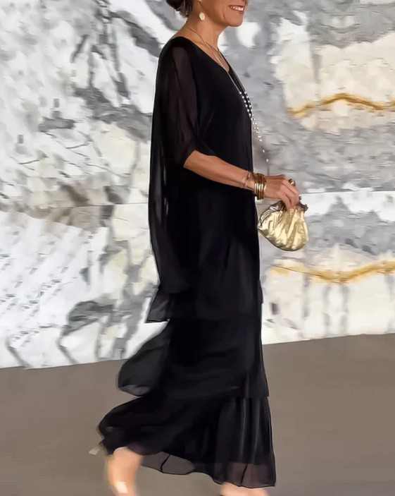 CAROLINE ELEGANT FLOWING MAXI DRESS