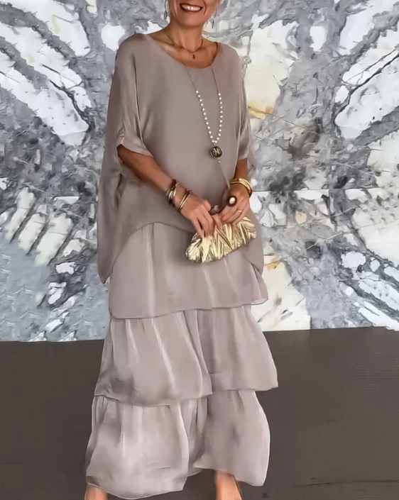 CAROLINE ELEGANT FLOWING MAXI DRESS