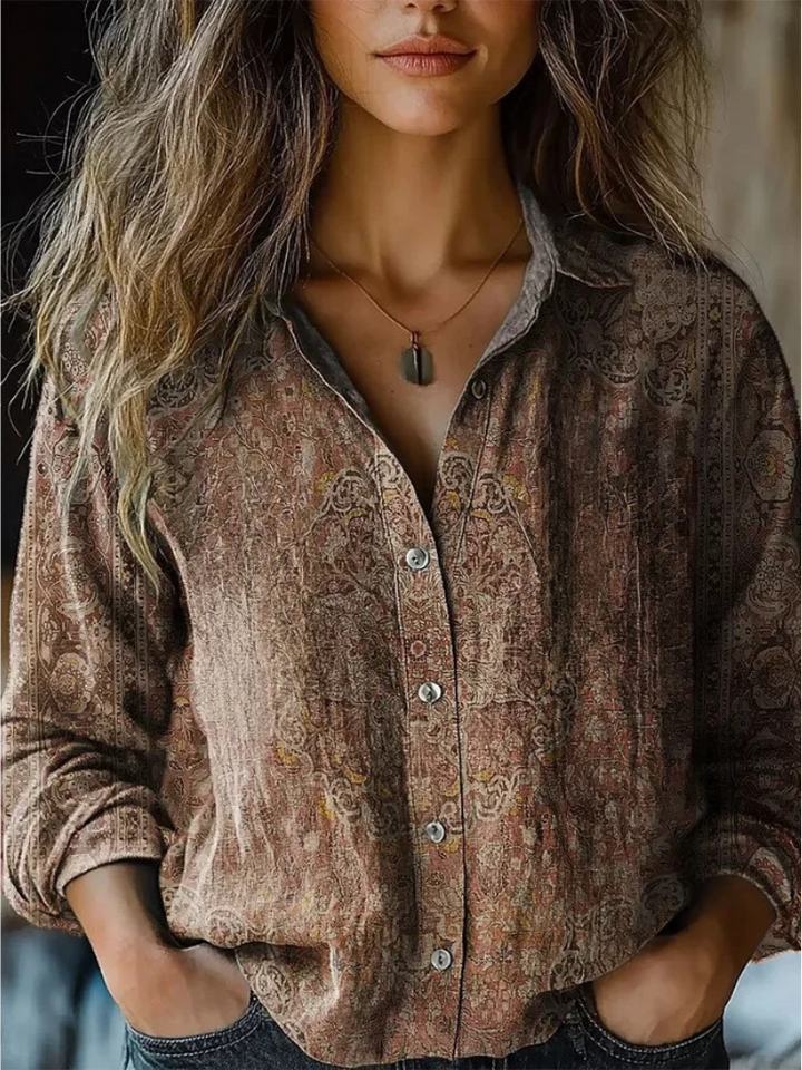 SARAH RETRO LONG-SLEEVE BLOUSE