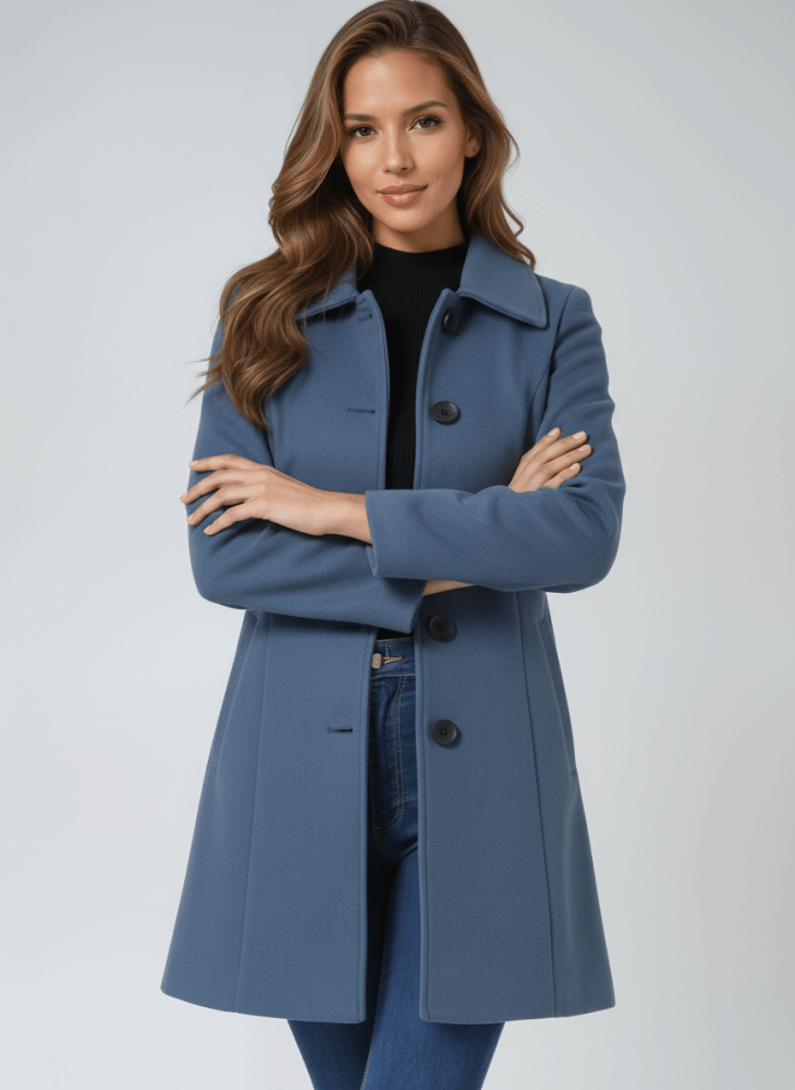 STEFANIA CLASSIC BUTTON-DOWN WINTER COAT