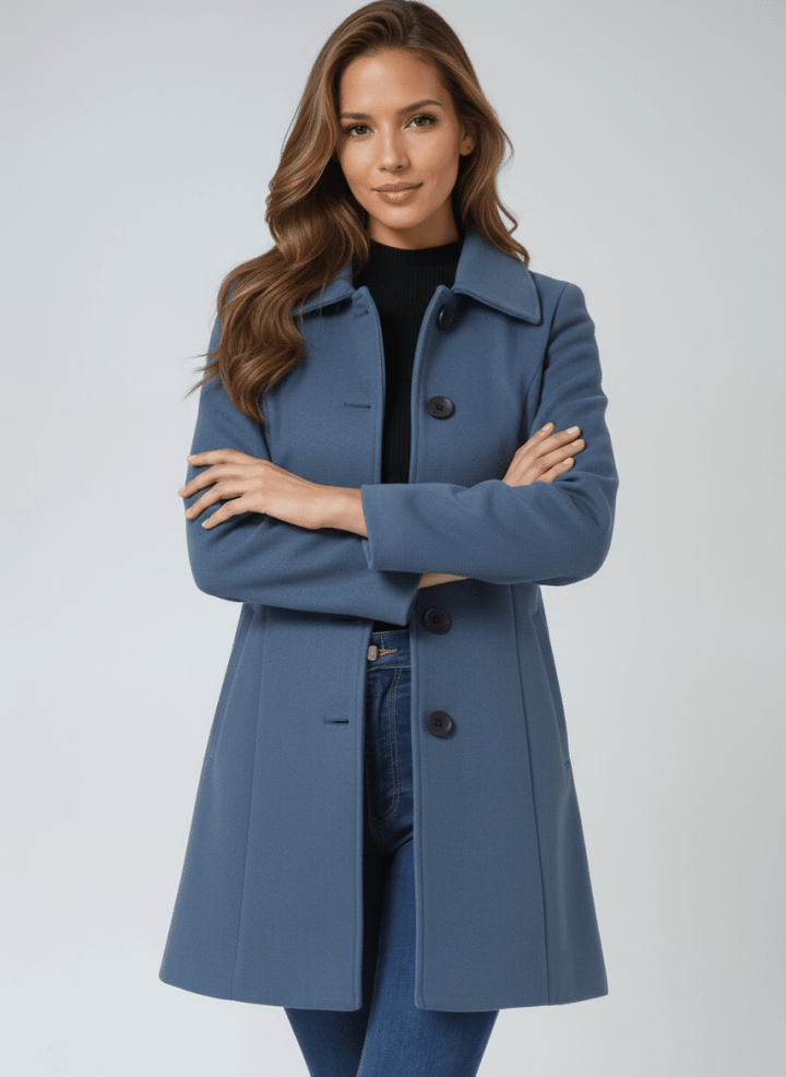 STEFANIA CLASSIC BUTTON-DOWN WINTER COAT