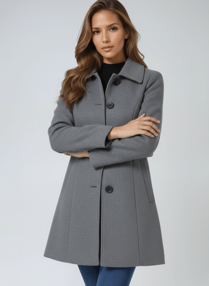 STEFANIA CLASSIC BUTTON-DOWN WINTER COAT