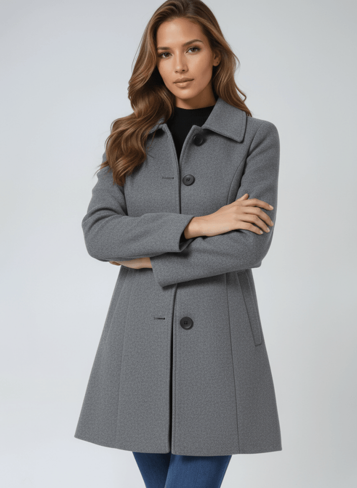 STEFANIA CLASSIC BUTTON-DOWN WINTER COAT