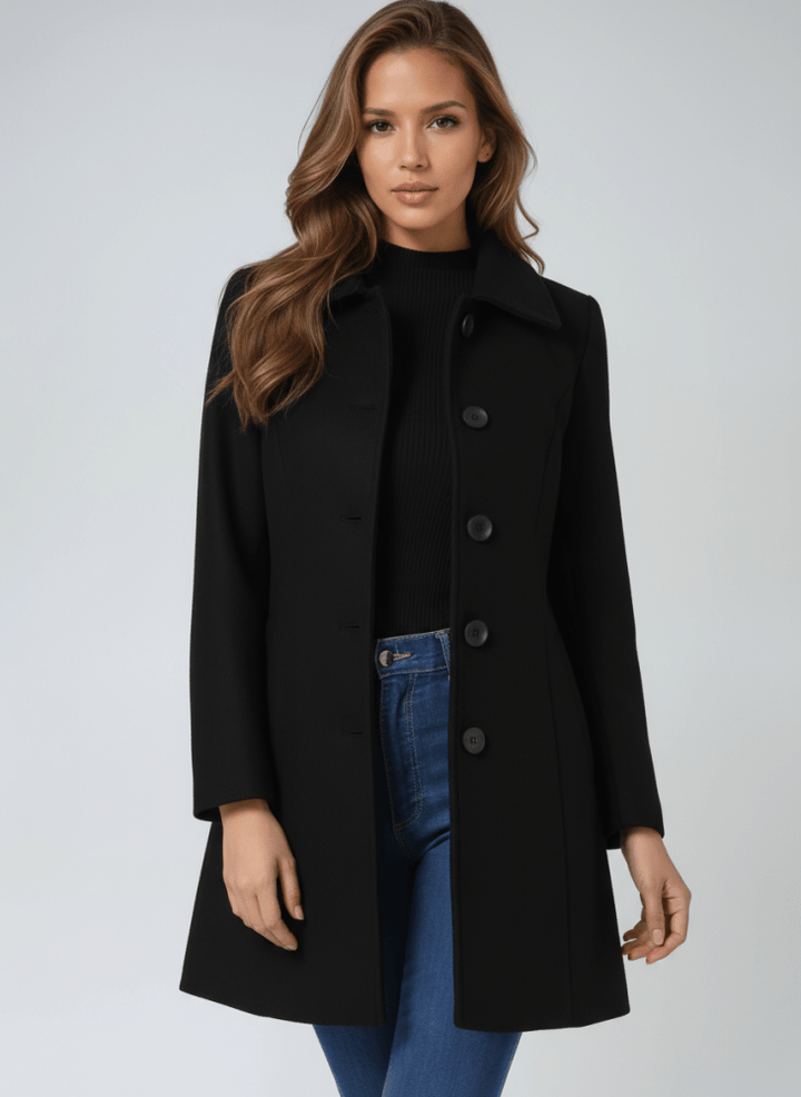STEFANIA CLASSIC BUTTON-DOWN WINTER COAT