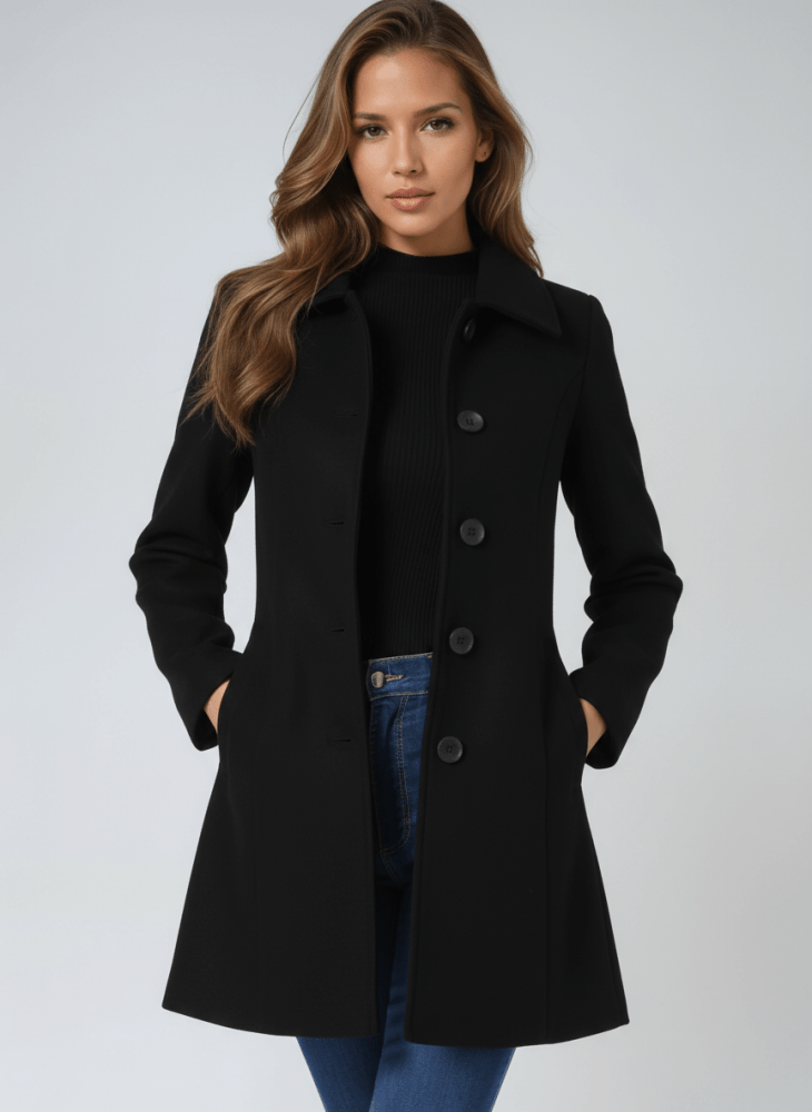 STEFANIA CLASSIC BUTTON-DOWN WINTER COAT