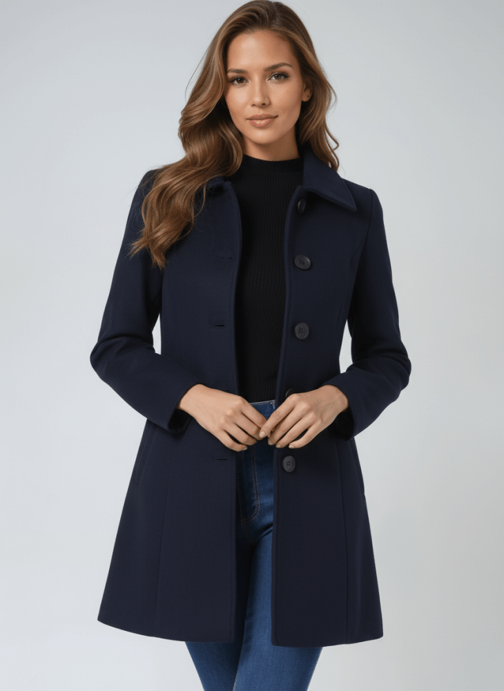 STEFANIA CLASSIC BUTTON-DOWN WINTER COAT