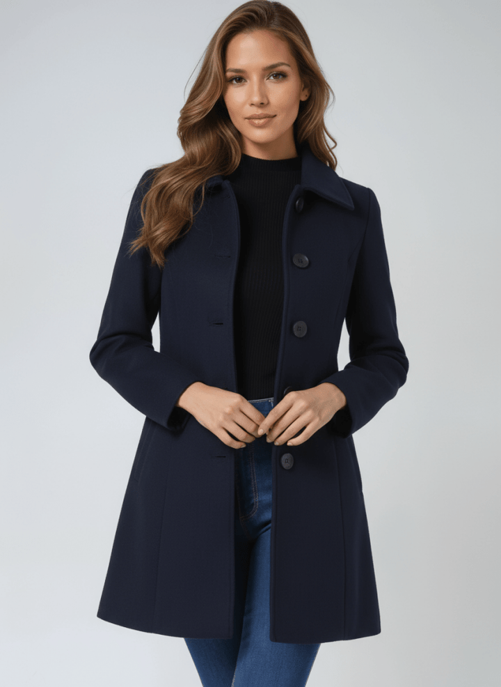 STEFANIA CLASSIC BUTTON-DOWN WINTER COAT