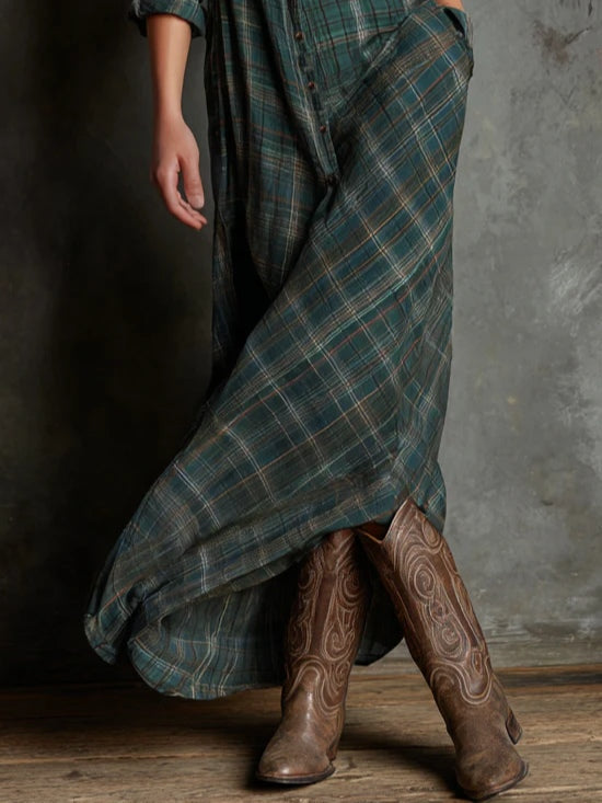 SORAYA PLAID MAXI DRESS