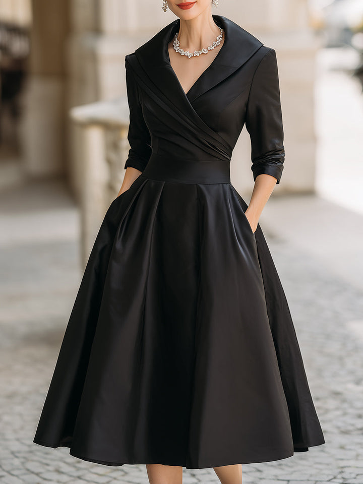 DHARMAY ELEGANT LONG-SLEEVE MIDI DRESS