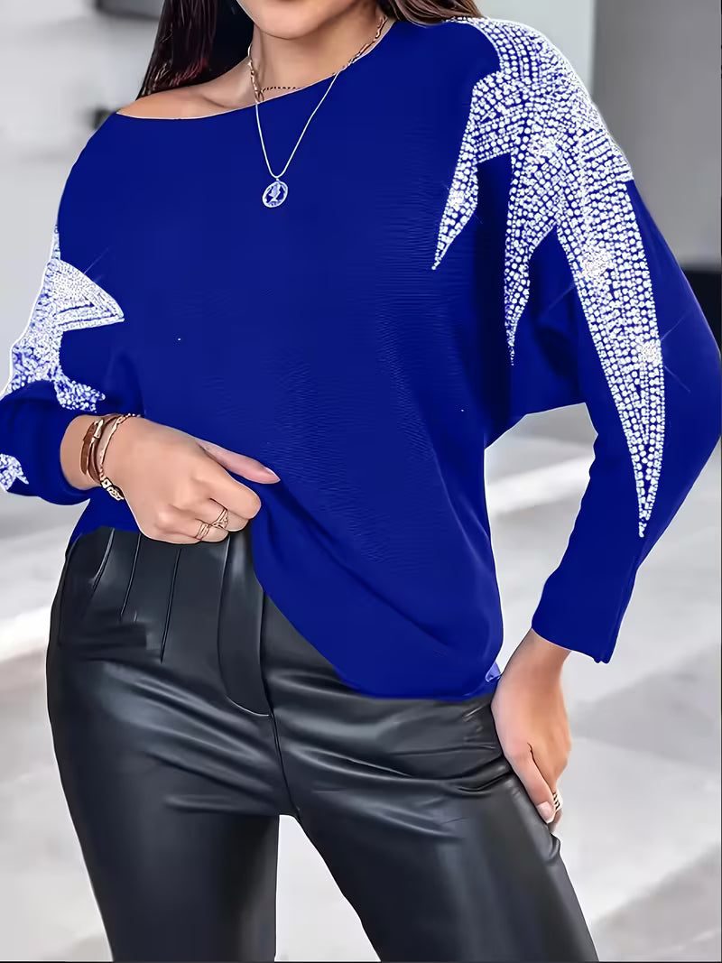 SERENA LONG-SLEEVE STAR PRINT BLOUSE