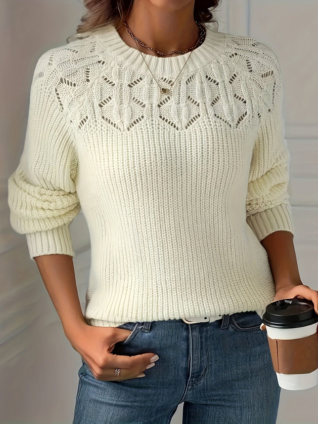 NASIA ELEGANT LONG-SLEEVE SWEATER