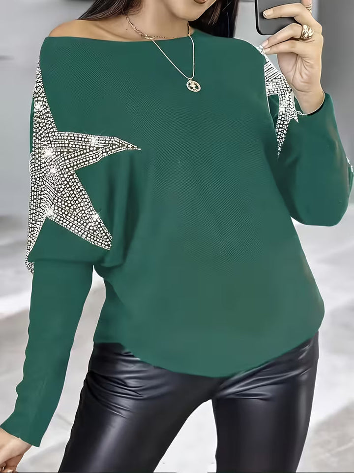 SERENA LONG-SLEEVE STAR PRINT BLOUSE