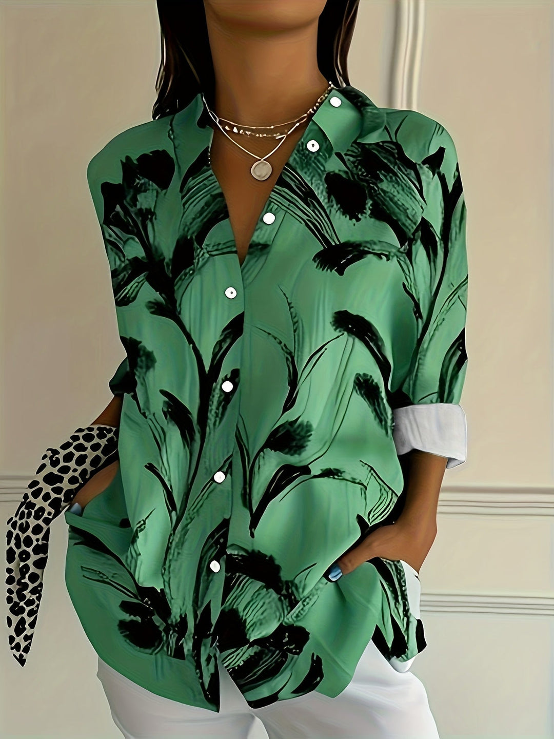 ULKA FLORAL PRINT LONG SLEEVE SHIRT