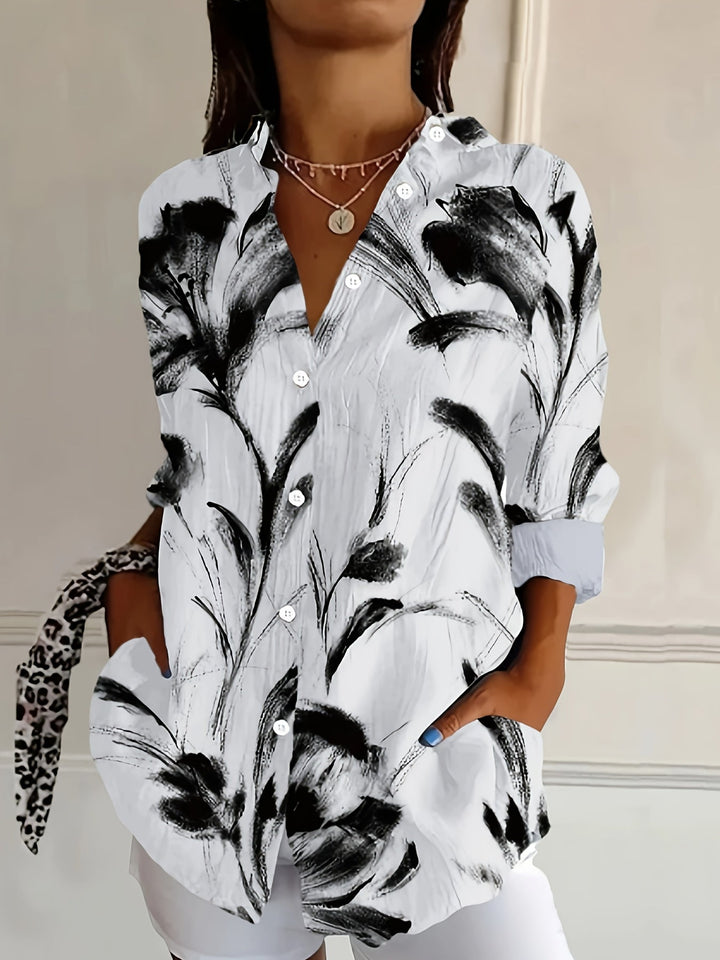 ULKA FLORAL PRINT LONG SLEEVE SHIRT