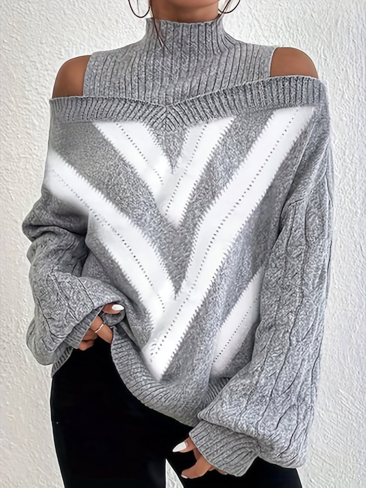 RAQUEL OFF-SHOULDER KNITTED SWEATER