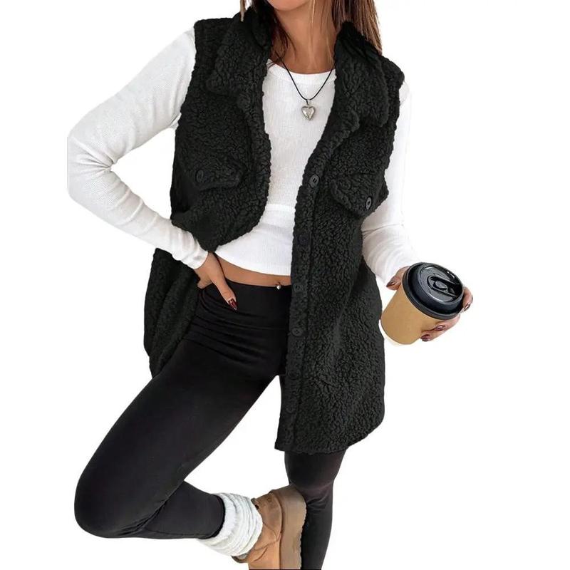 SOPHIE SHERPA BUTTON-DOWN VEST