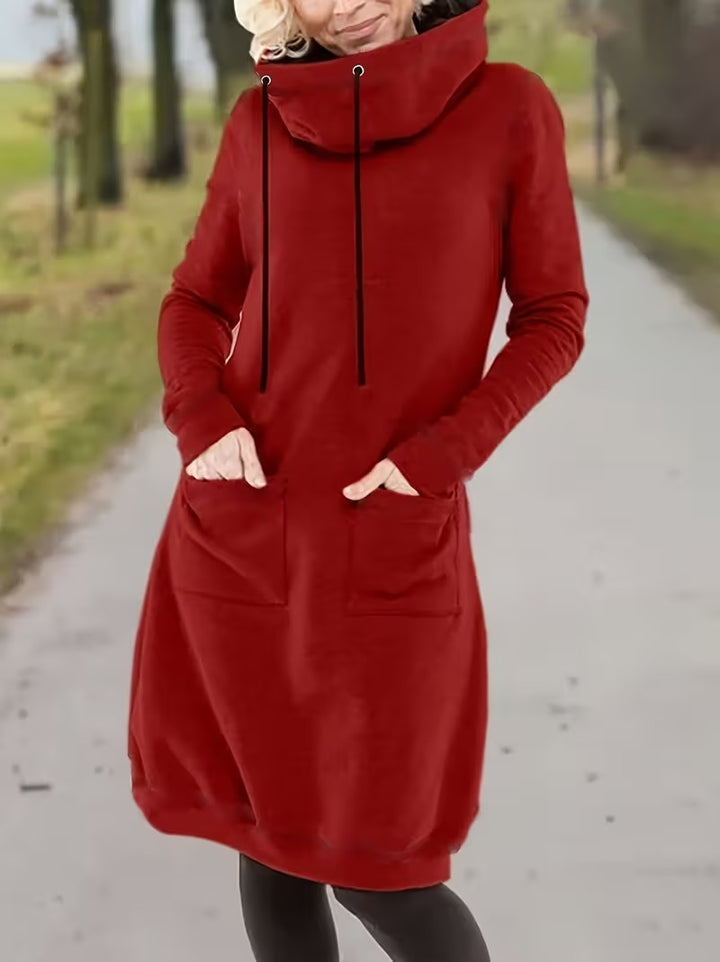 MARICELA HIGH-NECK KNIT SWEATER DRESS