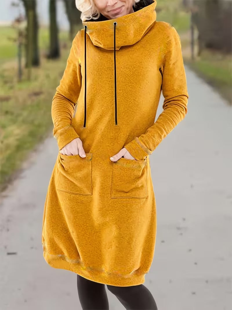 MARICELA HIGH-NECK KNIT SWEATER DRESS