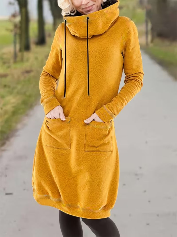 MARICELA HIGH-NECK KNIT SWEATER DRESS