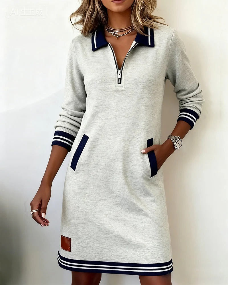 CARIZZA LONG SLEEVE COTTON DRESS