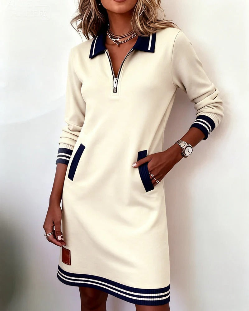 CARIZZA LONG SLEEVE COTTON DRESS
