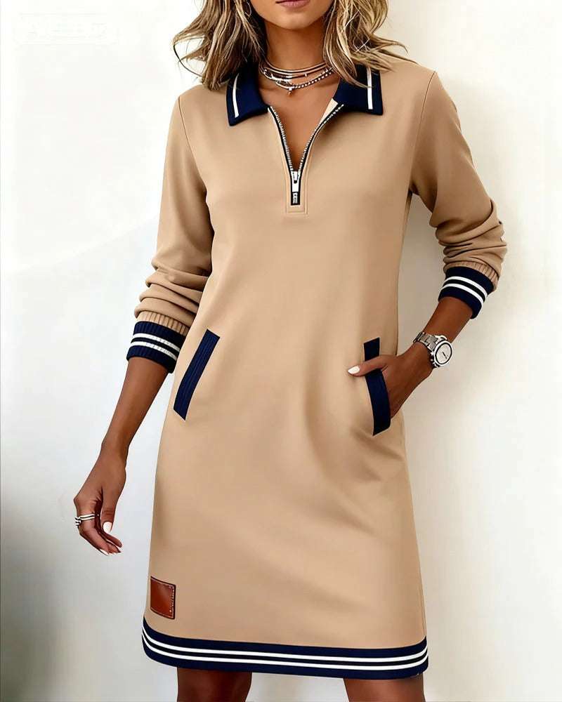 CARIZZA LONG SLEEVE COTTON DRESS