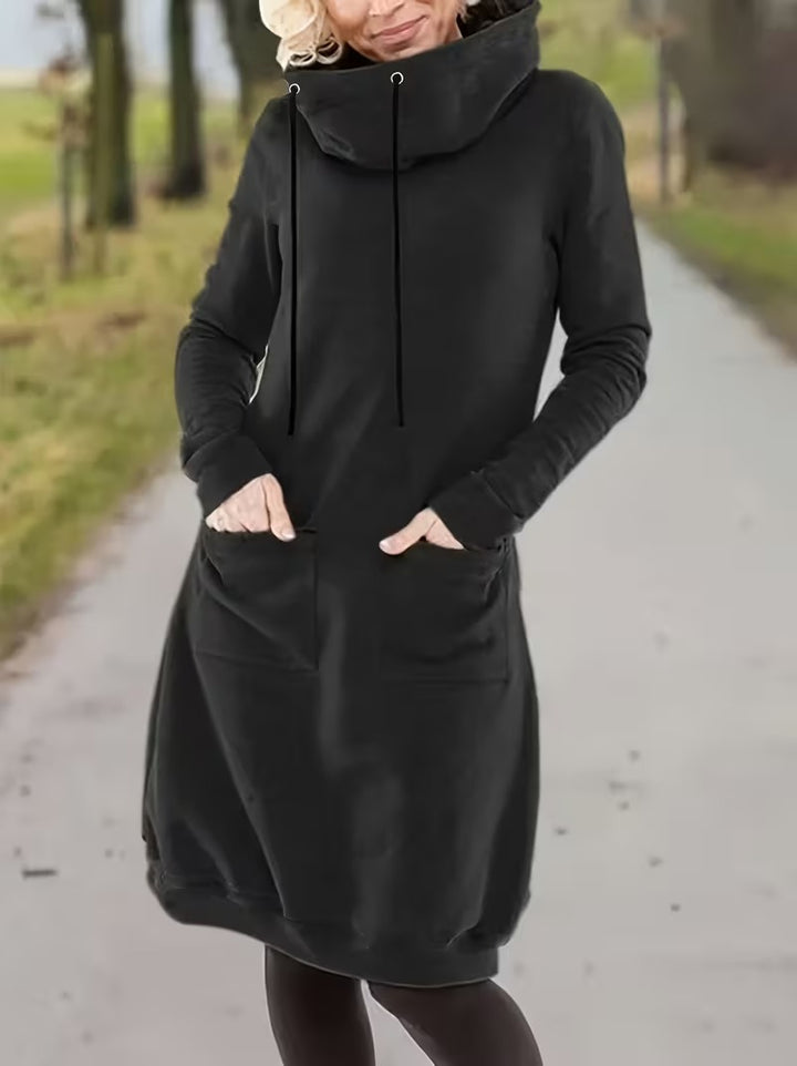 MARICELA HIGH-NECK KNIT SWEATER DRESS