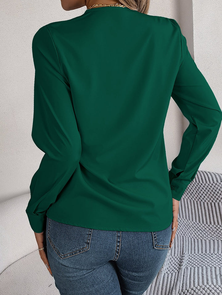 LIZZY SOFT DRAPE V-NECK BLOUSE