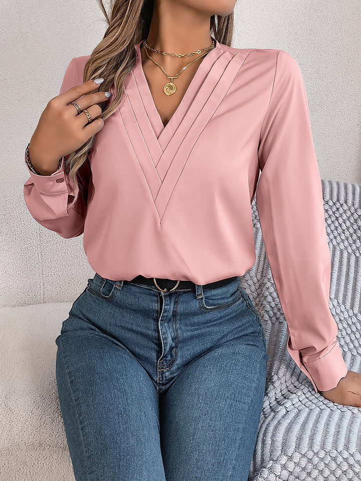 LIZZY SOFT DRAPE V-NECK BLOUSE