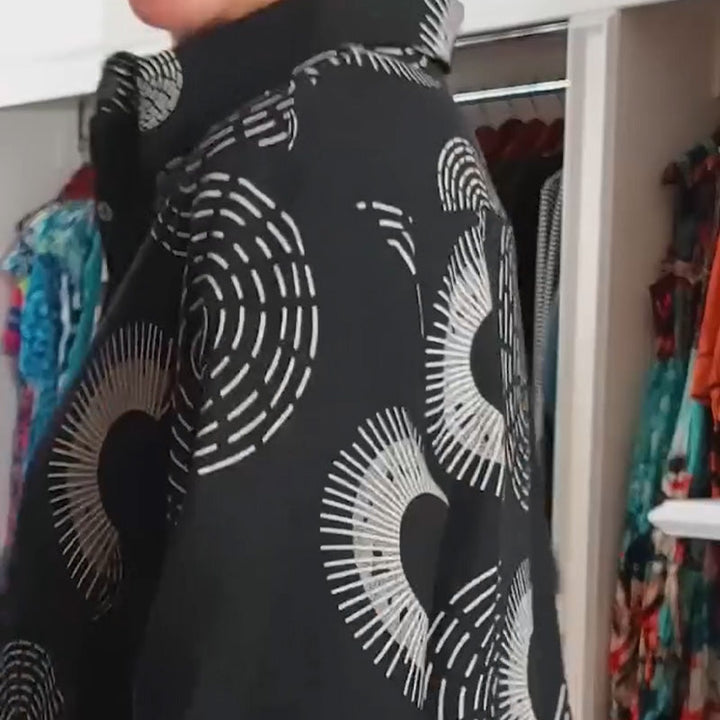 Uitverkoop🎉Elegante bedrukte jurk met lange mouwen