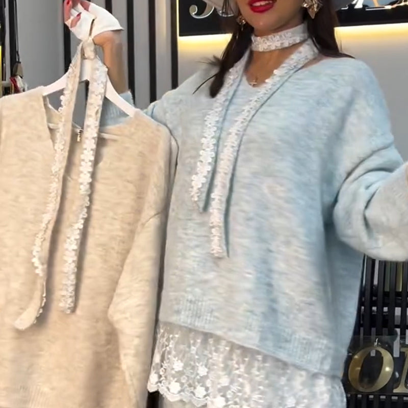 Dames Gebreide Trui & Rok 2-delige Set