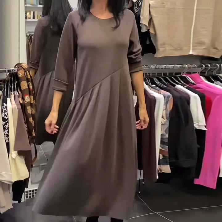 MAREN CASUAL ROUND-NECK DRESS