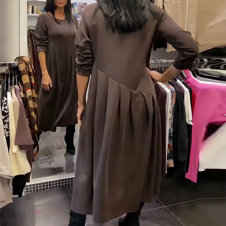 MAREN CASUAL ROUND-NECK DRESS