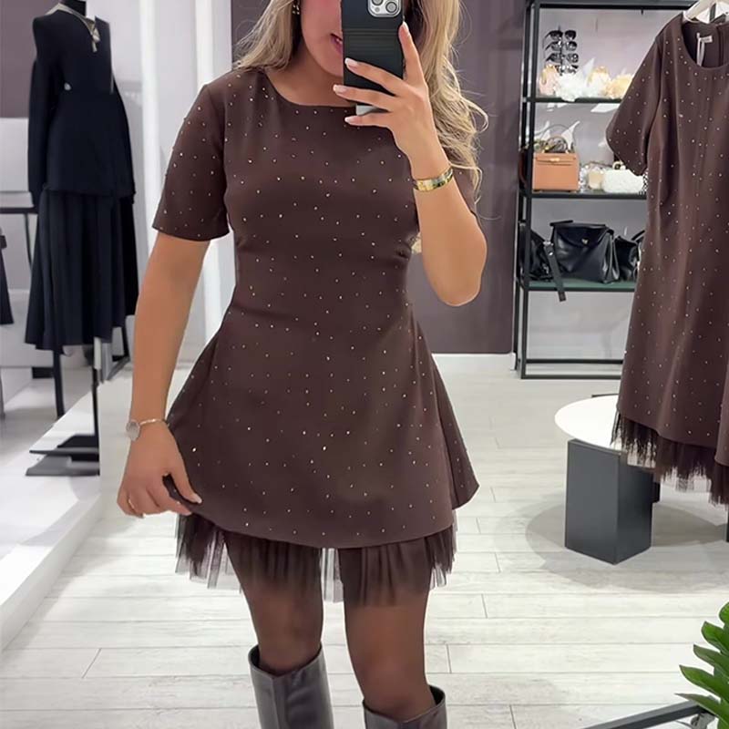 ELENA SPRAKLING LACE MINI DRESS