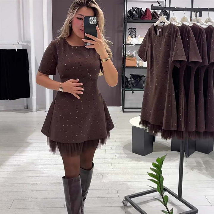 ELENA SPRAKLING LACE MINI DRESS