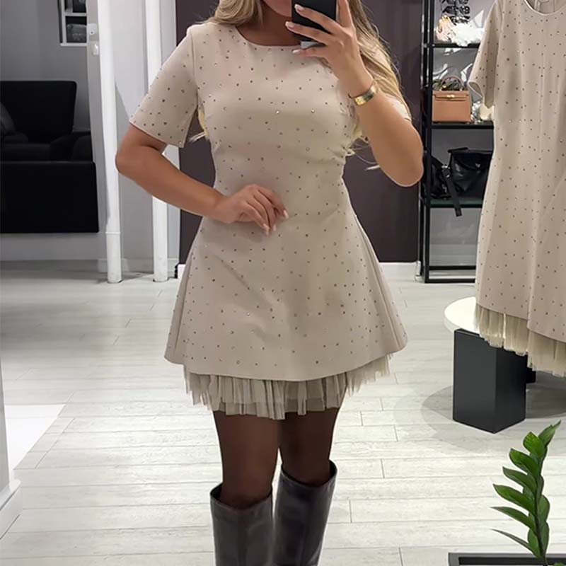ELENA SPRAKLING LACE MINI DRESS