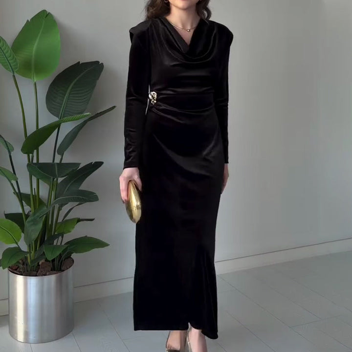 MARISE S0PHISTICATED DRAPED DRESS