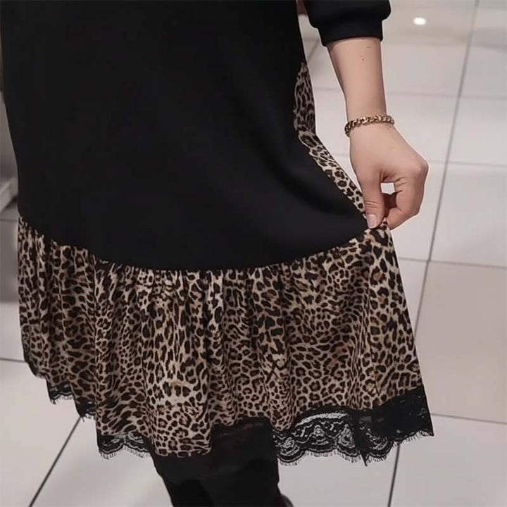 NADIA LONG-SLEEVE RUFFLE HEM DRESS