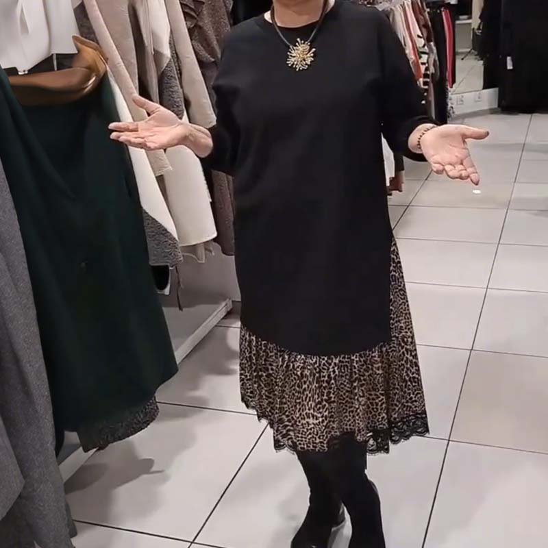 NADIA LONG-SLEEVE RUFFLE HEM DRESS